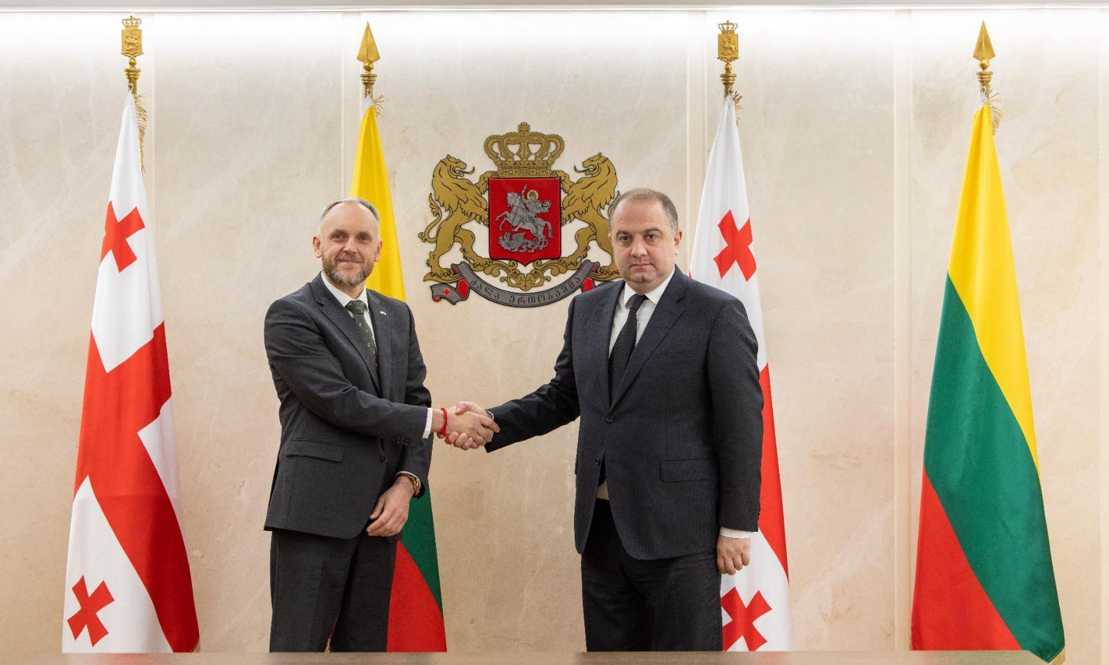 თავდაცვის მინისტრი საქართველოში ლიეტუვის რესპუბლიკის ელჩს შეხვდა