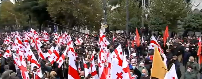 თბილისში, პარლამენტის შენობის წინ ოპოზიციის აქცია დასრულდა